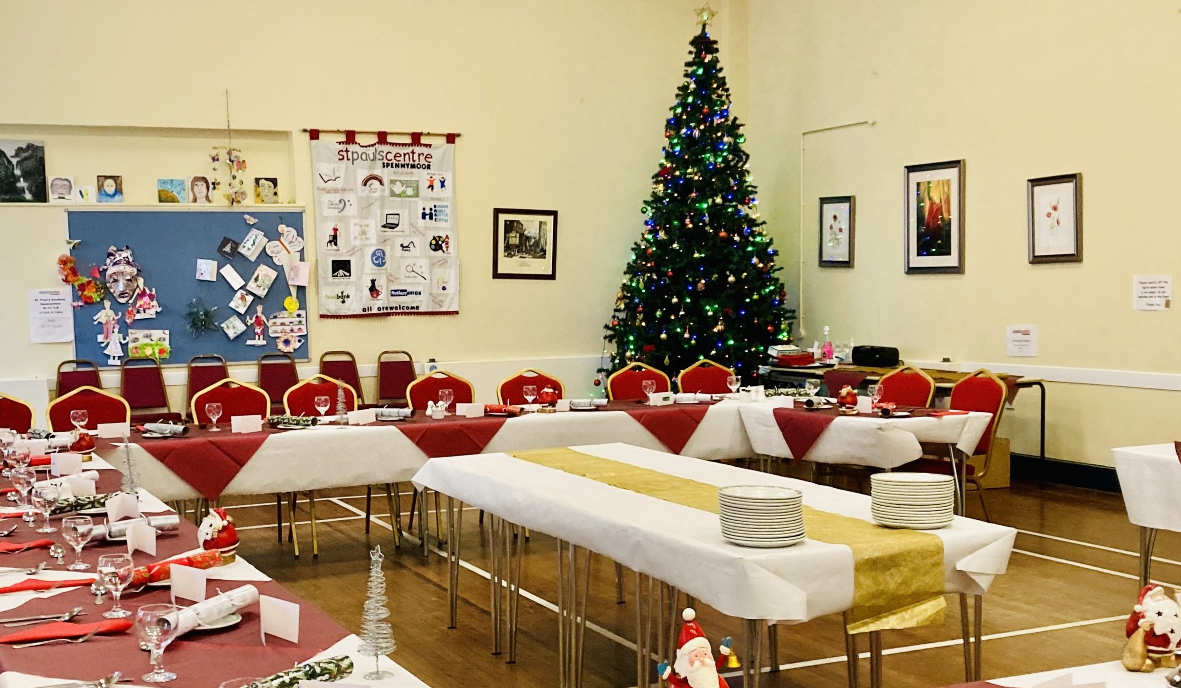 Setting for Christmas lunch at St Pauls Centre