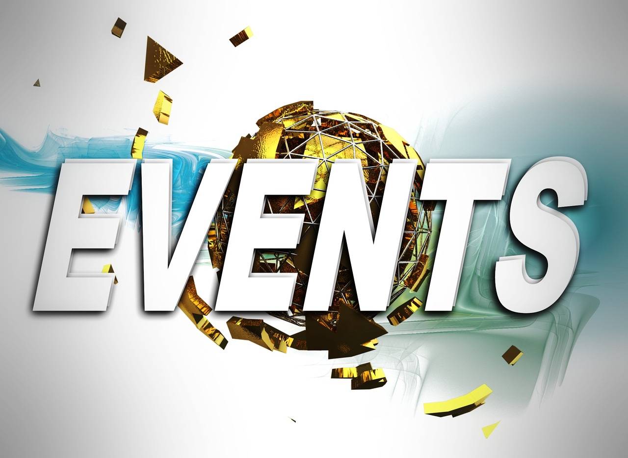 Image with the word events