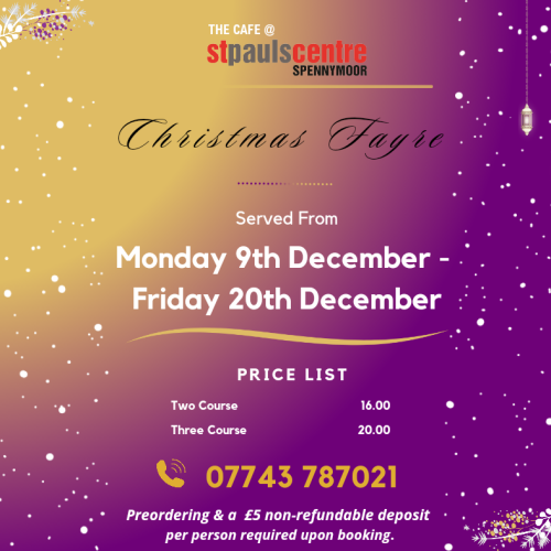 Christmas Fayre menu advert