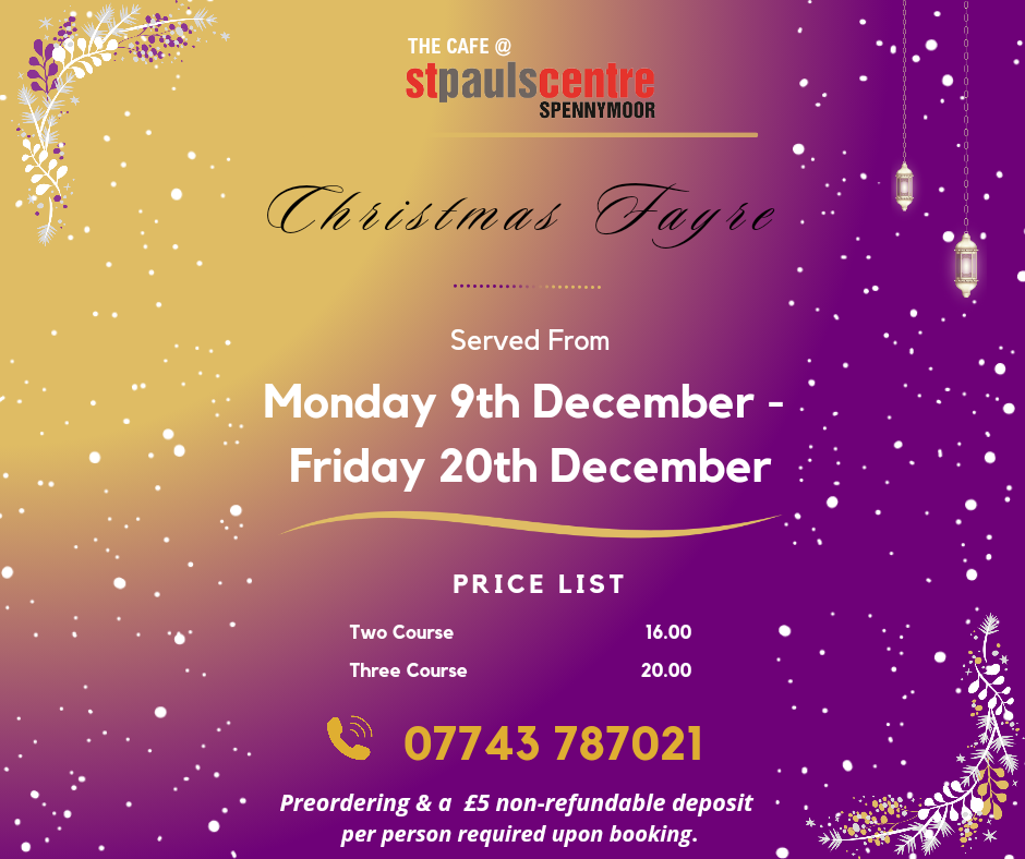 Christmas Fayre menu advert